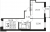 Планировка двухкомнатной квартиры площадью 60.92 кв. м в новостройке ЖК "Новый Лесснер"