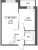 Планировка однокомнатной квартиры площадью 42.12 кв. м в новостройке ЖК "Цвета Радуги"