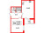 Планировка однокомнатной квартиры площадью 46.11 кв. м в новостройке ЖК "Энфилд"