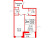 Планировка однокомнатной квартиры площадью 42.76 кв. м в новостройке ЖК "Энфилд"