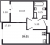 Планировка однокомнатной квартиры площадью 39.01 кв. м в новостройке ЖК "Энфилд"