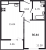 Планировка однокомнатной квартиры площадью 36.44 кв. м в новостройке ЖК "Энфилд"