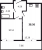 Планировка однокомнатной квартиры площадью 38.56 кв. м в новостройке ЖК "Энфилд"