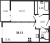 Планировка однокомнатной квартиры площадью 38.13 кв. м в новостройке ЖК "Энфилд"