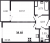 Планировка однокомнатной квартиры площадью 38.68 кв. м в новостройке ЖК "Энфилд"
