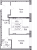Планировка двухкомнатной квартиры площадью 54.39 кв. м в новостройке ЖК "Верево-Сити"