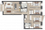 Планировка четырехкомнатной квартиры площадью 156.3 кв. м в новостройке ЖК "One Trinity Place"