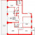 Планировка четырехкомнатной квартиры площадью 158.32 кв. м в новостройке ЖК "Tesoro"