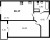 Планировка однокомнатной квартиры площадью 46.17 кв. м в новостройке ЖК "Приморский квартал"