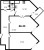 Планировка двухкомнатной квартиры площадью 66.43 кв. м в новостройке ЖК "Приморский квартал"