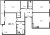Планировка трехкомнатной квартиры площадью 103.71 кв. м в новостройке ЖК "Ariosto!"