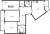 Планировка трехкомнатной квартиры площадью 90.03 кв. м в новостройке ЖК "Ariosto!"