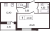 Планировка однокомнатной квартиры площадью 44.9 кв. м в новостройке ЖК "Притяжение"