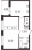 Планировка двухкомнатной квартиры площадью 46.1 кв. м в новостройке ЖК "Притяжение"