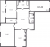 Планировка трехкомнатной квартиры площадью 115.5 кв. м в новостройке ЖК "Притяжение"