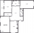 Планировка трехкомнатной квартиры площадью 115.7 кв. м в новостройке ЖК "Притяжение"