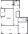 Планировка трехкомнатной квартиры площадью 105.4 кв. м в новостройке ЖК "Притяжение"