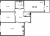 Планировка трехкомнатной квартиры площадью 88.2 кв. м в новостройке ЖК "Притяжение"