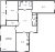 Планировка трехкомнатной квартиры площадью 115.5 кв. м в новостройке ЖК "Притяжение"