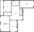 Планировка трехкомнатной квартиры площадью 116 кв. м в новостройке ЖК "Притяжение"