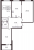 Планировка трехкомнатной квартиры площадью 92.8 кв. м в новостройке ЖК "Притяжение"