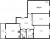 Планировка трехкомнатной квартиры площадью 81.1 кв. м в новостройке ЖК "Охта Хаус"