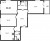 Планировка трехкомнатной квартиры площадью 80.4 кв. м в новостройке ЖК "Охта Хаус"