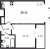 Планировка однокомнатной квартиры площадью 39.1 кв. м в новостройке ЖК "Цивилизация на Неве"