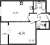 Планировка однокомнатной квартиры площадью 41.7 кв. м в новостройке ЖК "Цивилизация на Неве"