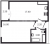 Планировка однокомнатной квартиры площадью 41.1 кв. м в новостройке ЖК "Цивилизация на Неве"
