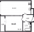 Планировка однокомнатной квартиры площадью 46.6 кв. м в новостройке ЖК "Цивилизация на Неве"