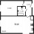 Планировка однокомнатной квартиры площадью 52.1 кв. м в новостройке ЖК "Цивилизация на Неве"
