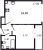 Планировка однокомнатной квартиры площадью 34.7 кв. м в новостройке ЖК "Цивилизация на Неве"