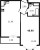 Планировка однокомнатной квартиры площадью 48.9 кв. м в новостройке ЖК "Цивилизация на Неве"