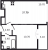 Планировка однокомнатной квартиры площадью 37.7 кв. м в новостройке ЖК "Цивилизация на Неве"