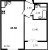 Планировка однокомнатной квартиры площадью 42.6 кв. м в новостройке ЖК "Цивилизация на Неве"