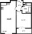 Планировка однокомнатной квартиры площадью 41.2 кв. м в новостройке ЖК "Цивилизация на Неве"