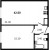 Планировка однокомнатной квартиры площадью 42.6 кв. м в новостройке ЖК "Цивилизация на Неве"
