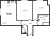 Планировка двухкомнатной квартиры площадью 59.9 кв. м в новостройке ЖК "Цивилизация на Неве"