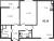 Планировка двухкомнатной квартиры площадью 60.2 кв. м в новостройке ЖК "Цивилизация на Неве"