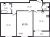 Планировка двухкомнатной квартиры площадью 67.7 кв. м в новостройке ЖК "Цивилизация на Неве"