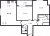 Планировка двухкомнатной квартиры площадью 56.1 кв. м в новостройке ЖК "Цивилизация на Неве"