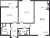 Планировка двухкомнатной квартиры площадью 60.1 кв. м в новостройке ЖК "Цивилизация на Неве"