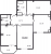Планировка трехкомнатной квартиры площадью 84.8 кв. м в новостройке ЖК "Цивилизация на Неве"