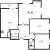 Планировка трехкомнатной квартиры площадью 90.7 кв. м в новостройке ЖК "Цивилизация на Неве"