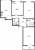Планировка трехкомнатной квартиры площадью 89.4 кв. м в новостройке ЖК "Цивилизация на Неве"