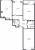 Планировка трехкомнатной квартиры площадью 89.7 кв. м в новостройке ЖК "Цивилизация на Неве"