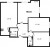 Планировка трехкомнатной квартиры площадью 98.1 кв. м в новостройке ЖК "Цивилизация на Неве"
