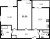 Планировка двухкомнатной квартиры площадью 56.56 кв. м в новостройке ЖК "Северный"