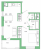 Планировка однокомнатной квартиры площадью 39.62 кв. м в новостройке ЖК "Янила Драйв"